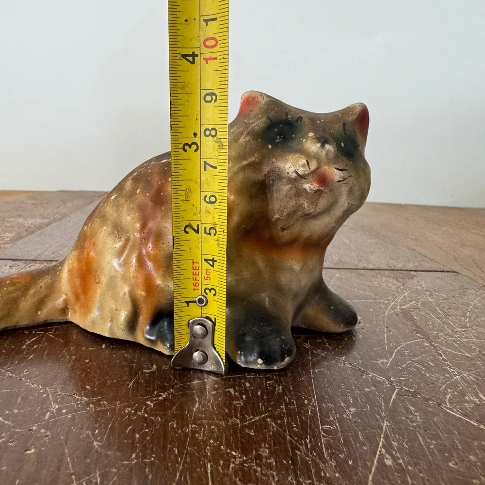 Vintage Ceramic Cat‎ Figurine Hand Painted Kitten Animal Decor Collectible